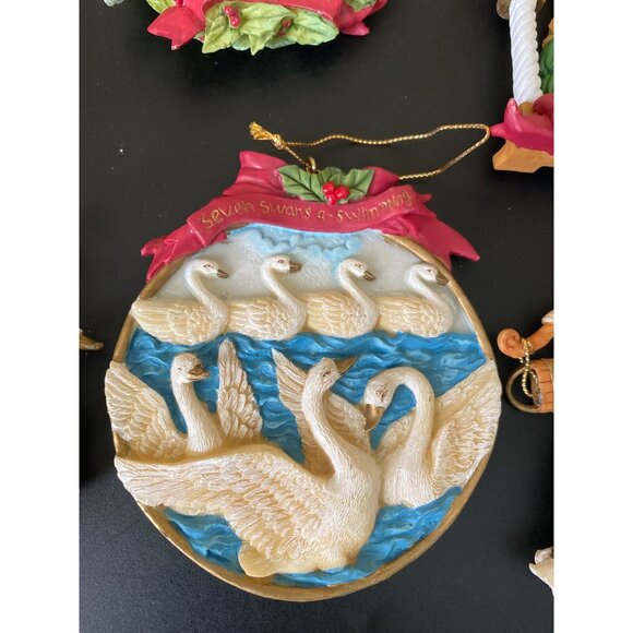 1990s Silvestri Twelve Days of Christmas Ornament Set Partial Set of 8 Vintage H - Picture 6 of 11